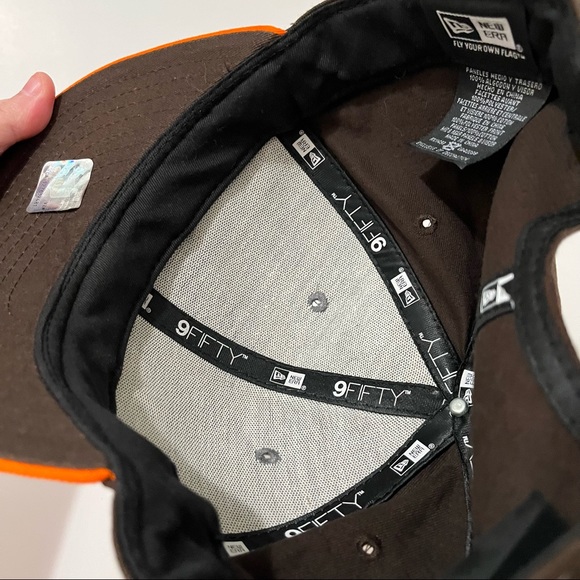 Cleveland Browns New Era 9Fifty NFL Snapback Hat Cap Brown Orange - Picture 6 of 8